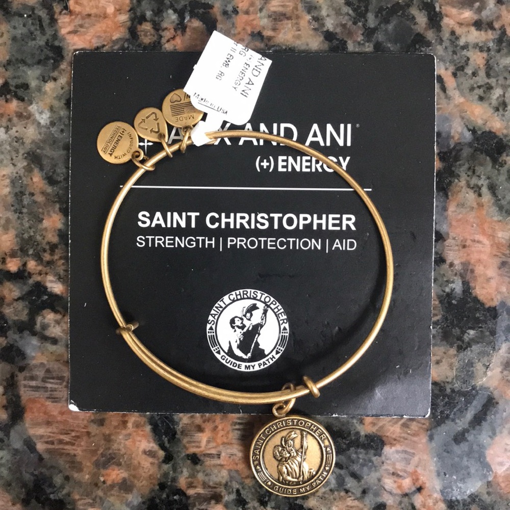Alex and Ani gold tone Saint Christopher  bracelet